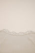 Lace Trim Button Henley Lettuce Edge Ribbed Top